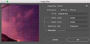 resolution in the Image Size dialog box